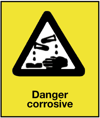 Danger Corrosive, 8.5" x 11", Rigid Vinyl - ICC USA