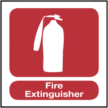 Fire Extinguisher, 8.5" x 11", Rigid Vinyl - ICC USA