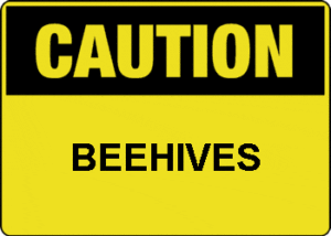 Caution - Beehives, 10" x 14", Aluminum Sign - ICC USA