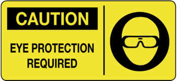 Caution - Eye Protection Required, 7" x 17", Self-Stick Vinyl - ICC USA