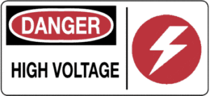 Danger - High Voltage, 7" x 17", Rigid Vinyl - ICC USA