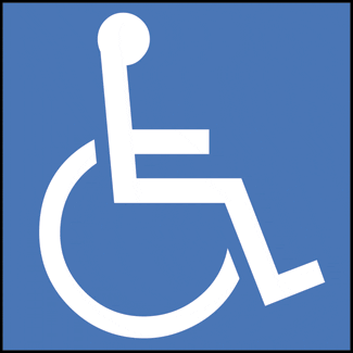 Handicap Accessible, 7" x 7", Rigid Vinyl - ICC USA