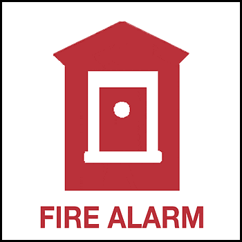 Fire Alarm, 7" x 7", Self-Stick Vinyl - ICC USA