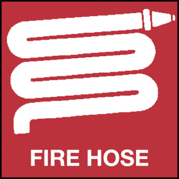 Fire Hose, 7" x 7", Self-Stick Vinyl - ICC USA