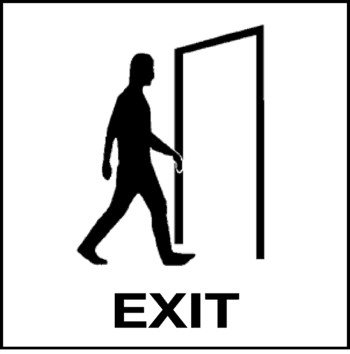 Exit, 7" x 7", Self-Stick Vinyl - ICC USA