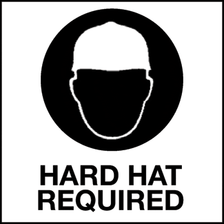 Hard Hat Required, 7" x 7", Self-Stick Vinyl - ICC USA