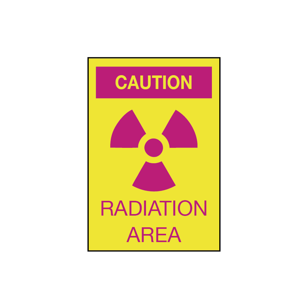 Caution Radiation Area, 7" x 10", Rigid Vinyl, English - ICC USA