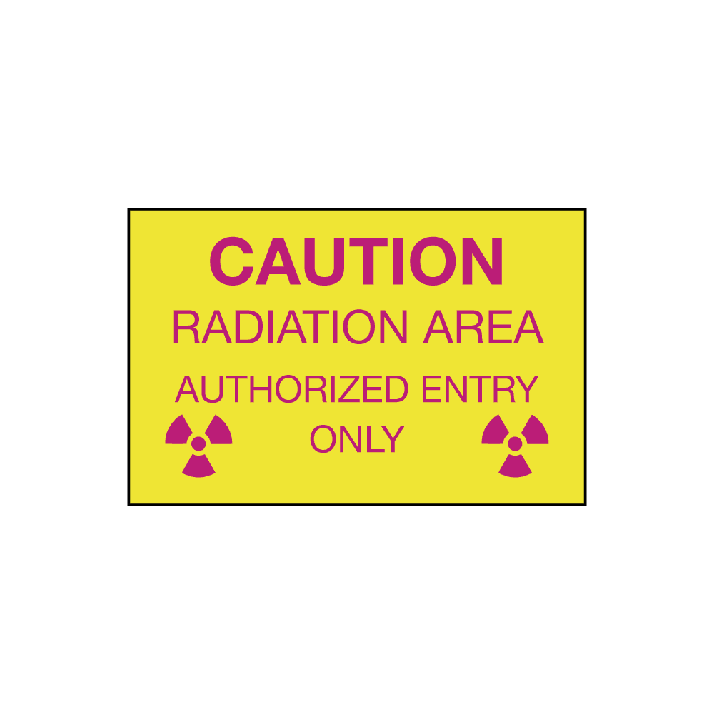 Caution Radiation Area Authorized Entry Only, 10" x 7", Self-Stick Vinyl, English - ICC USA