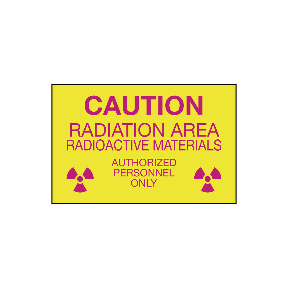 Caution Radiation Area Authorized Entry Only, 10" x 7", Self-Stick Vinyl, English - ICC USA