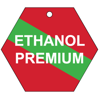 Ethanol Premium, CPPI Tag, Hexagon, Aluminum, English, 50/Pack - ICC USA