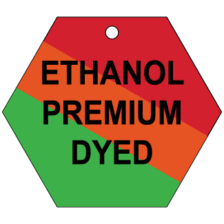Ethanol Premium Dyed, CPPI Tag, Hexagon, Aluminum, English, 50/Pack - ICC USA