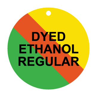 Dyed Ethanol Regular/Éthanol ordinaire coloré, CPPI Tag, Circle, Aluminum, English/French, 50/Pack - ICC USA