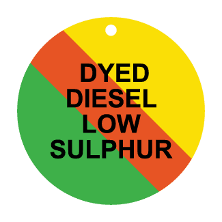 Dyed Ethanol Low Sulfur/Diesel basse teneut de souffre coloré, CPPI Tag, Circle, Aluminum, English/French, 50/Pack - ICC USA