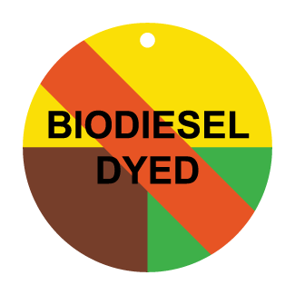 Biodiesel Dyed, CPPI Tag, Circle, Aluminum, English, 50/Pack - ICC USA