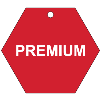 Premium, CPPI Tag, Hexagon, Plastic, English, 50/Pack - ICC USA