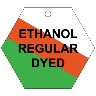 Ethanol Regular Dyed, CPPI Tag, Hexagon, Plastic, English, 50/Pack - ICC USA