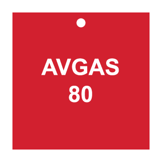 AVGAS 80, CPPI Tag, Square, Plastic, English, 50/Pack - ICC USA